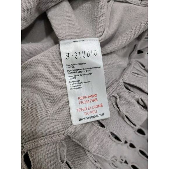 ST. studio Women's Taupe Beige Knit Stretch Bodycon Midi Dress Size XS EUC - Picture 6 of 8